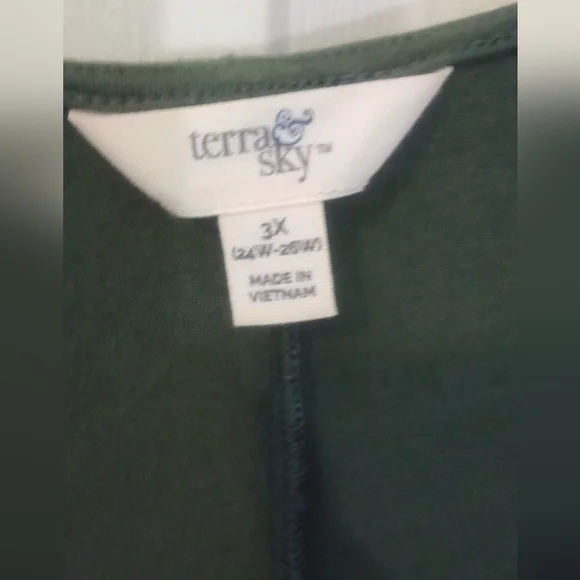 Green, Terra & Sky dress, size 3X 24W-26W - Picture 5 of 6